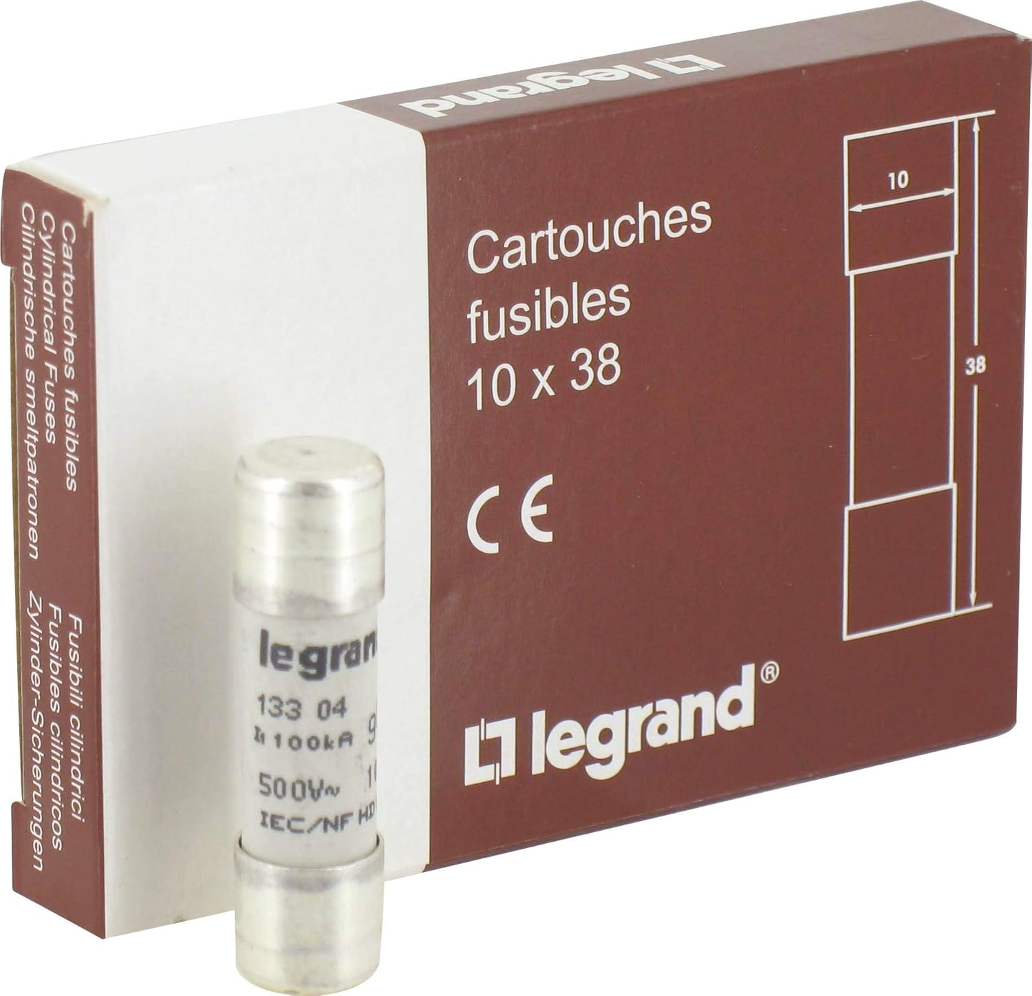 Fusible 10x38mm 4A Cartouche industrielle cylindrique | Legrand 013304