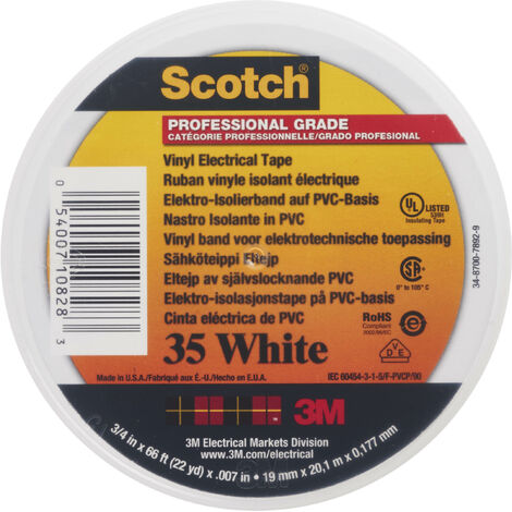 3M | Scotch 35 isolant Vynil Elect.19mm x 20m | Blanc