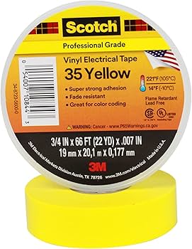 3M | Scotch 35 isolant Elect. en PVC 19mm x 20m | Jaune