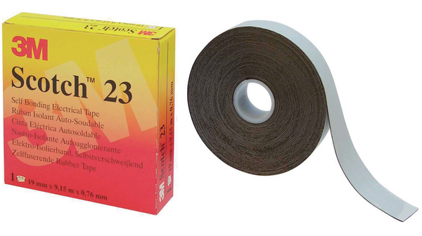 3M | Scotch 23 adhésif simple face élastomère 19mm x 9,1m | Noir