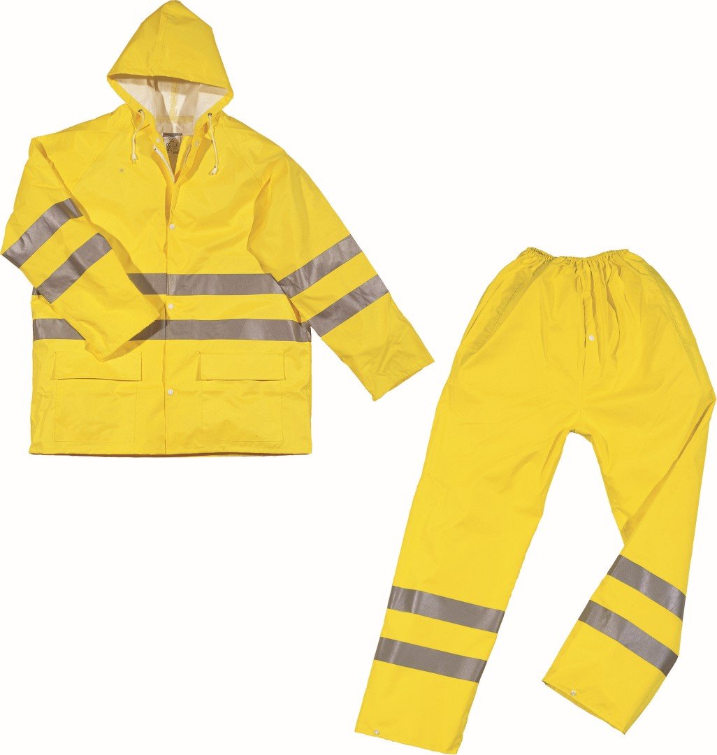 Ensemble de Pluie - Imperméable Classe 3 Polyester PVC Jaune Taille 2XL | 2 pièces | Delta Plus 407008 EN400LV
