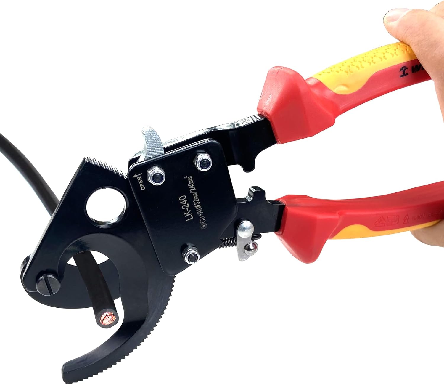 WEDO Coupe câble à Cliquet Φ32 [240mm²] Isolé (Electricien)