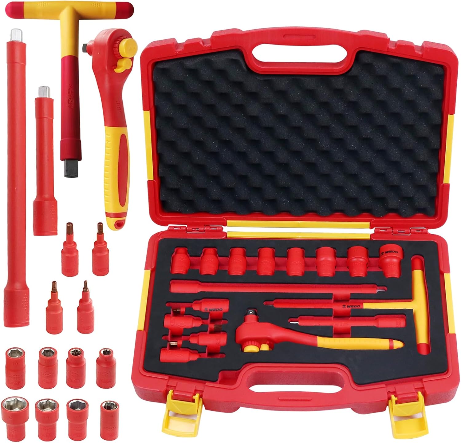 WEDO Coffret 16 douilles 1/2'' isolées VDE 1000V